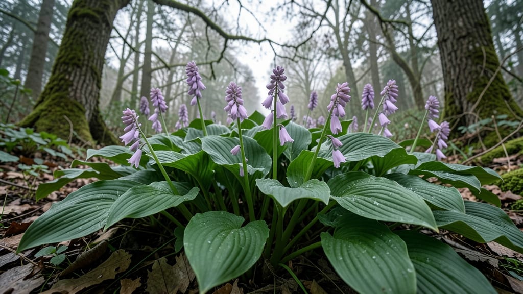 Hostas with Lavender Blooms