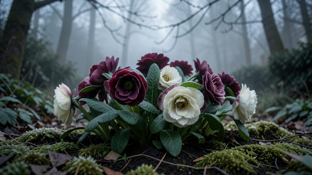 Hellebore: Lace-Like Blooms in Deep Greens