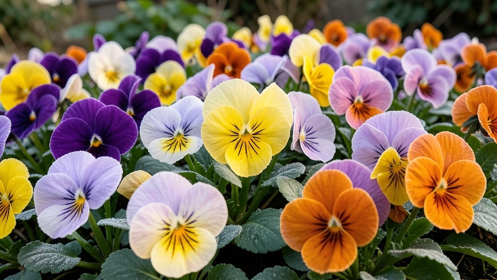 Pansies Thriving in Cool Weather