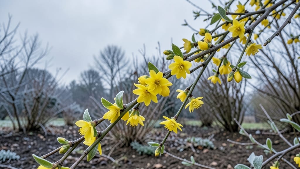 Winter Jasmine with Golden Flowers