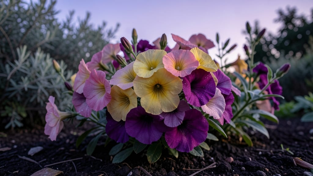Four O'Clocks with Colorful Evening Display