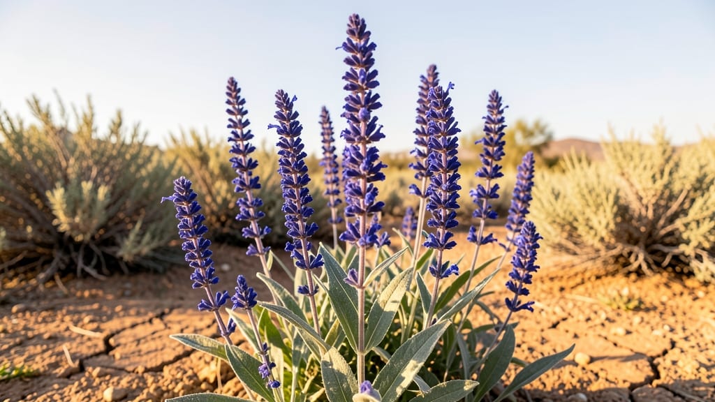 Salvia Nemorosa with Deep Blue Flower Stalks