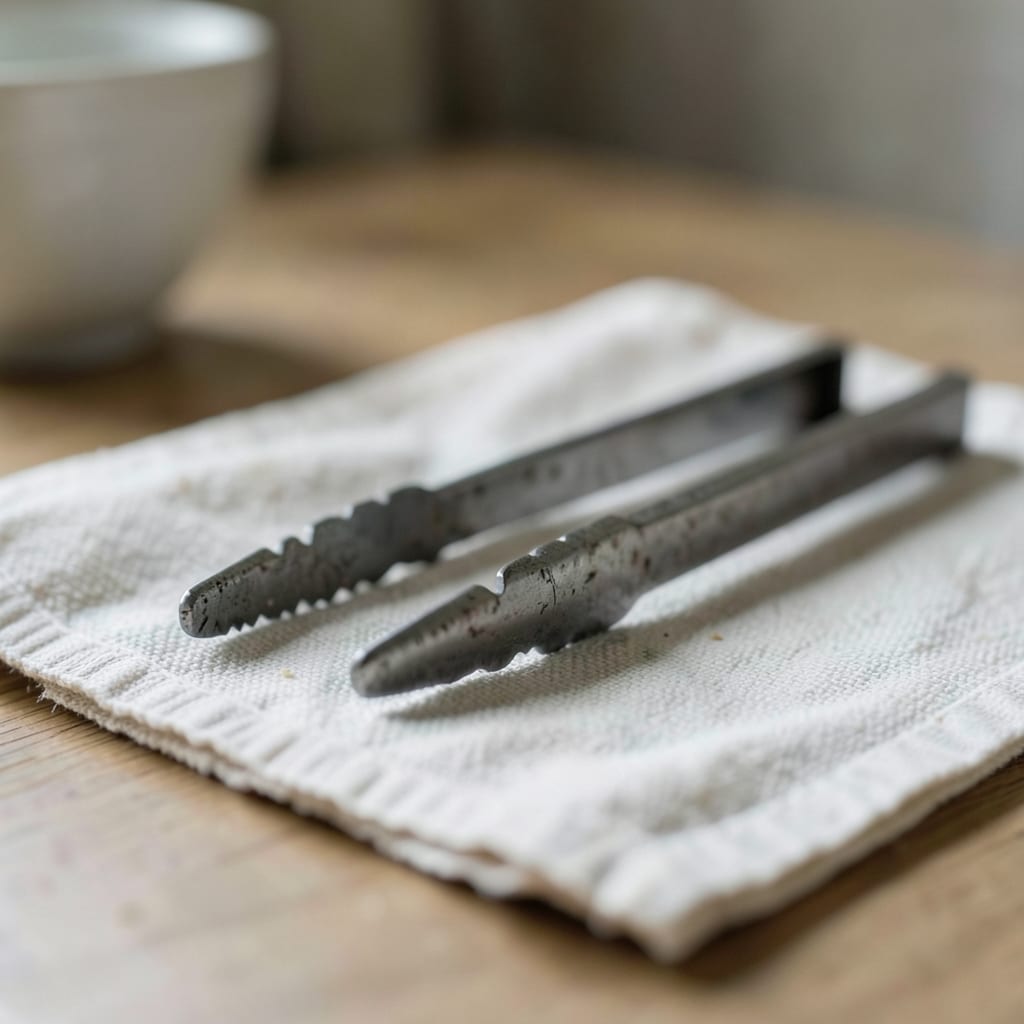 The metal tongs