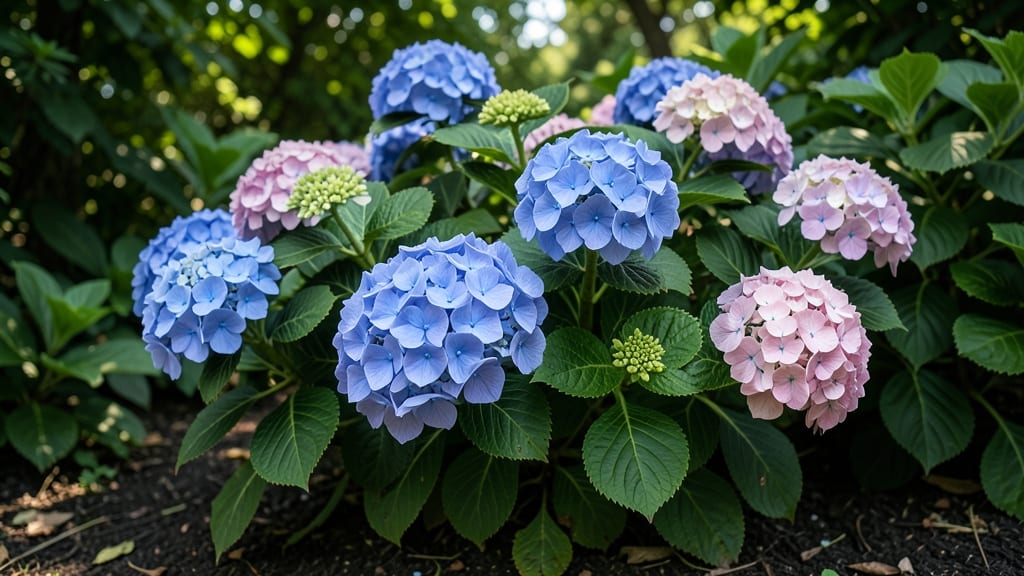 Hydrangea Macrophylla for Lush Blue or Pink Clusters