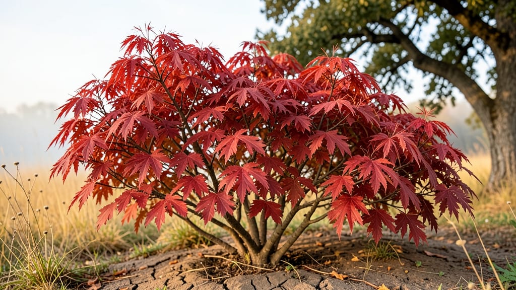 Sumac with Flame-Thrower Red Leaves