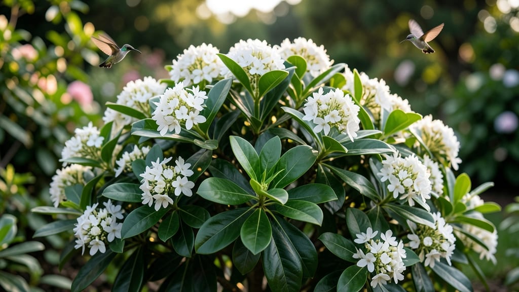 Abelia Grandiflora with White Summer Flowers