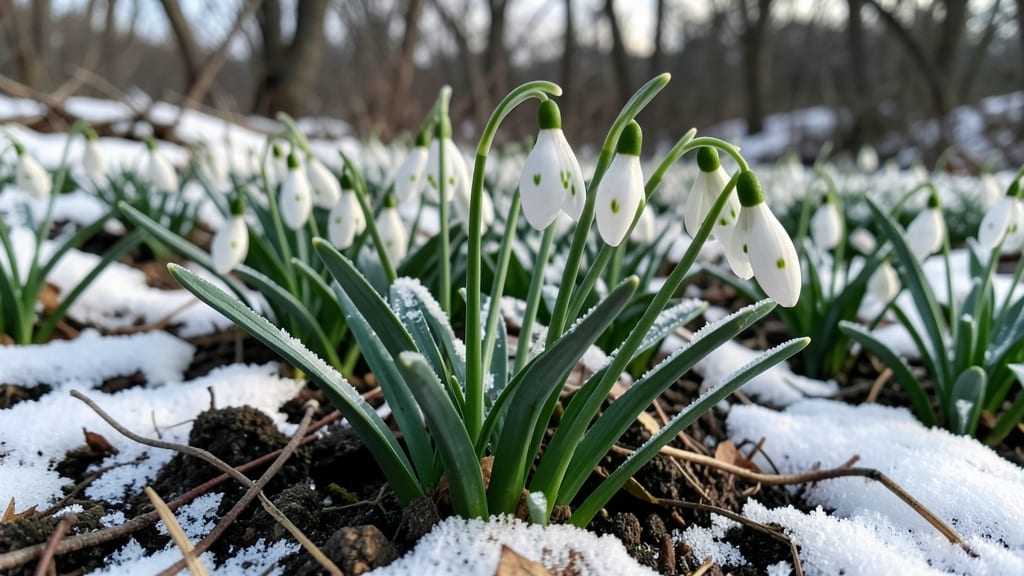 Snowdrops Galanthus Elwesii