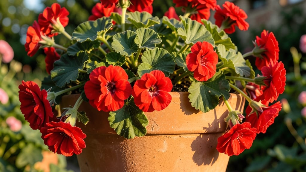 Classic Red Geraniums for Summer Containers