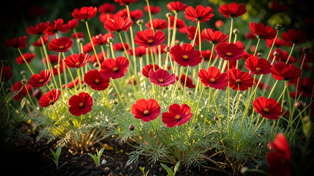 Crimson Cosmos for Long-Stemmed Cut Flowers