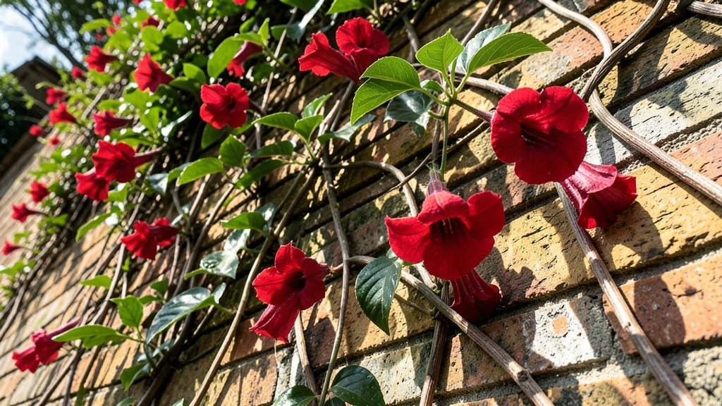 Ruby-Throated Trumpet Vine for Climbing Walls