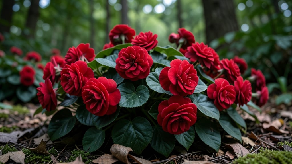 Blood-Red Begonias for Shady Spots